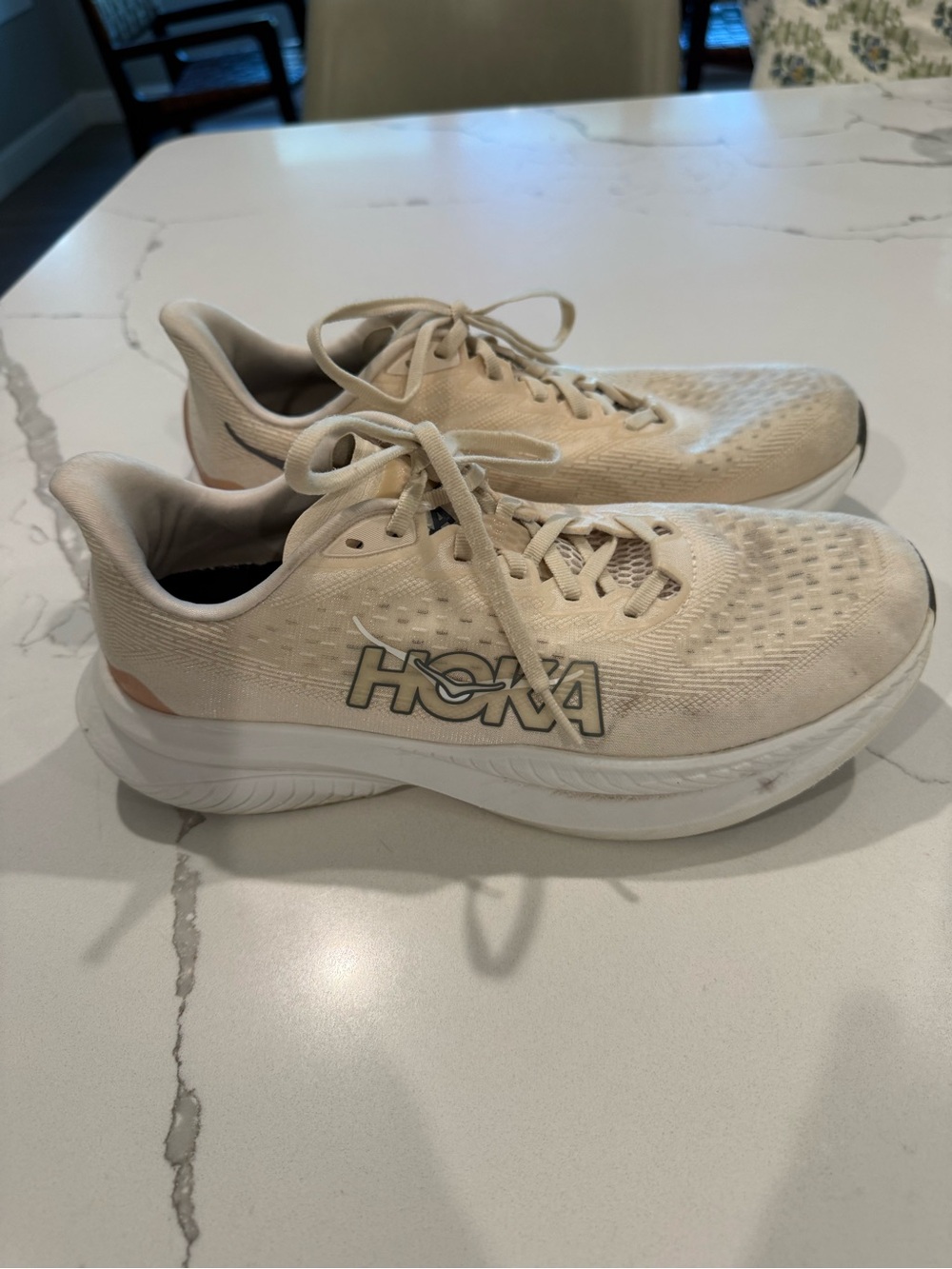 Hoka Mach 6 Women’s Neutral Cream Lace-Up Running Shoes - Picture 3 of 7